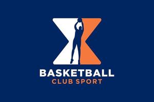 Initiale Brief x Basketball Logo Symbol. Korb Ball Logo Symbol. vektor