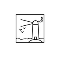 Leuchtturm Gliederung Vektor Symbol