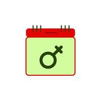 Kalender, Frau Symbol Farbe Vektor Symbol