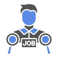 Job Sucher männlich Vektor Symbol Stil