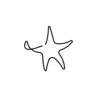 hav stjärna ett linje vektor ikon