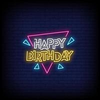 alles gute zum geburtstag neonzeichen stil text vektor