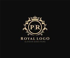 Initiale pr Brief luxuriös Marke Logo Vorlage, zum Restaurant, Königtum, Boutique, Cafe, Hotel, heraldisch, Schmuck, Mode und andere Vektor Illustration.