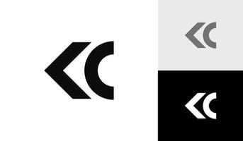 Brief kc Monogramm Logo Design Vektor