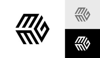 Brief mmg Initiale Hexagon Monogramm Logo Design Vektor