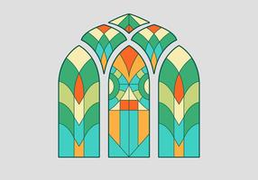 Stained Glass Fönster Vektor Illustration