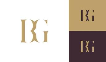 lyx och modern bg monogram logotyp vektor