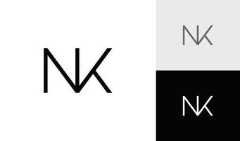 einfach und minimalistisch Brief nk Monogramm Logo Design Vektor