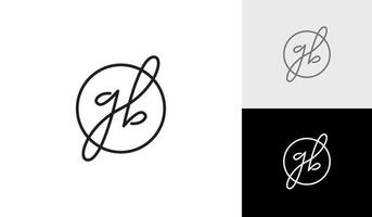 Handschrift oder Unterschrift Brief gb Monogramm Logo Design Vektor