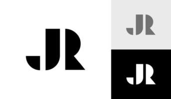 brev jr första monogram logotyp design vektor