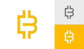 Brief b mit Währung Symbol oder Bitcoin Symbol Logo Design Vektor