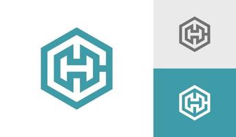 Brief CH oder hc Hexagon Monogramm Logo Design Vektor