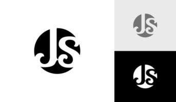 brev js första monogram logotyp design vektor