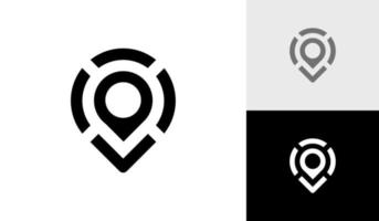 geometrisch Ort Stift Logo Design mit in der Nähe Symbol vektor