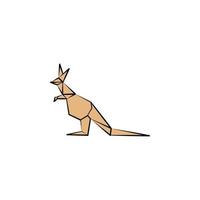 Känguru farbig Origami Stil Vektor Symbol