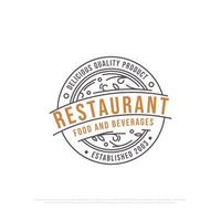 Monogramm Restaurant Logo Design Vektor, Linie Kunst Essen und Getränke Geschäft Logo Abzeichen Prämie Vektor