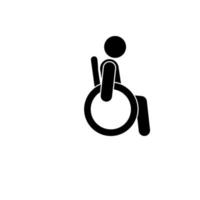sittplatser Inaktiverad person i rullstolsplats av väntar vektor ikon