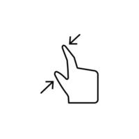 drücken zu minimieren, berühren, Finger Vektor Symbol