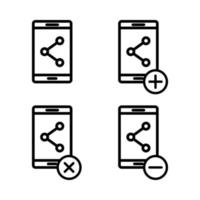 einstellen von Smartphone werden Teilen Vektor Symbol