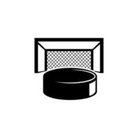 hockey puck och grindar vektor ikon