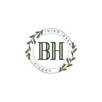 bh Initiale Schönheit Blumen- Logo Vorlage vektor