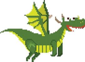 Drachen pixelig Symbol Vektor Illustration Design, Pixel Kunst einstellen isoliert fliegend Monster-