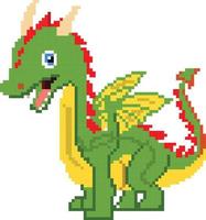 Drachen pixelig Symbol Vektor Illustration Design, Pixel Kunst einstellen isoliert fliegend Monster-