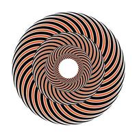 svart och orange op konst cirkulär spiral logotyp vektor
