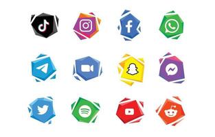 social media app logotyp uppsättning samling vektor