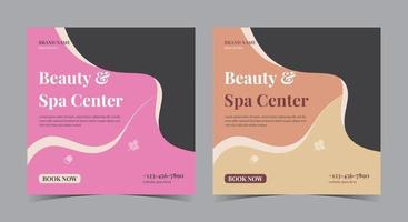 Beauty- und Spa-Center-Poster, Spa-Social-Media-Post und Flyer vektor