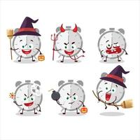 Halloween Ausdruck Emoticons mit Karikatur Charakter von Alarm Uhr vektor