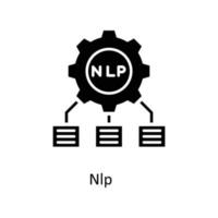 nlp Vektor solide Symbole. einfach Lager Illustration Lager