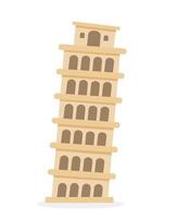 gelehnt Turm von Pisa. berühmt Wahrzeichen vektor