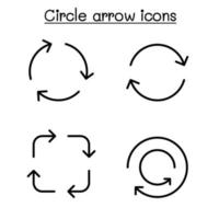 cirkel pil ikonuppsättning vektorillustration grafisk design vektor
