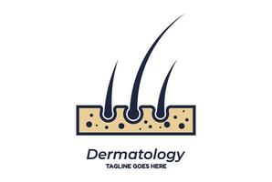 modern Haut mit Haar zum Dermatologie Arzt Klinik Pflege oder Beratung Logo Design vektor