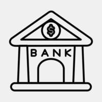 Symbol Bank. Gebäude Elemente. Symbole im Linie Stil. gut zum Drucke, Netz, Poster, Logo, Seite? ˅ planen, Karte, Infografiken, usw. vektor