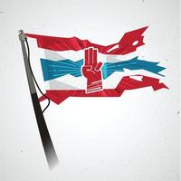 Drei-Finger-Gruß auf Thailand-Flagge - Vektor