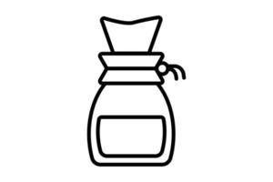 chemex Symbol Illustration. Symbol verbunden zu Kaffee Element. Linie Symbol Stil. einfach Vektor Design editierbar