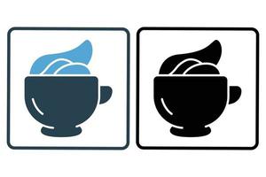 Kaffee Sahne Symbol Illustration. Symbol verbunden zu Kaffee Element. solide Symbol Stil. einfach Vektor Design editierbar