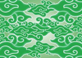 einfarbig Grün Muster megamendung Batik Cirebon vektor