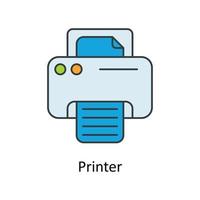Drucker Vektor füllen Gliederung Symbole. einfach Lager Illustration Lager