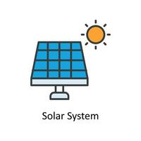 Solar- System Vektor füllen Gliederung Symbole. einfach Lager Illustration Lager