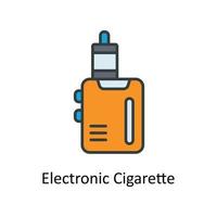 elektronisk cigarett vektor fylla översikt ikoner. enkel stock illustration stock
