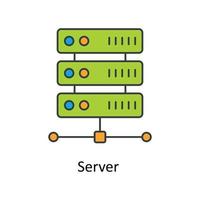 Server Vektor füllen Gliederung Symbole. einfach Lager Illustration Lager