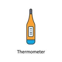 termometer vektor fylla översikt ikoner. enkel stock illustration stock
