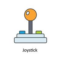 joystick vektor fylla översikt ikoner. enkel stock illustration stock