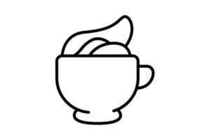 Kaffee Sahne Symbol Illustration. Symbol verbunden zu Kaffee Element. Linie Symbol Stil. einfach Vektor Design editierbar