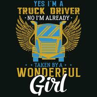 LKW Treiber T-Shirt Design vektor