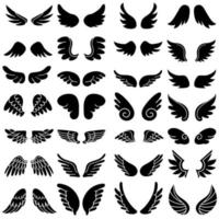Engel Flügel Symbol Vektor Satz. fliegen Illustration Zeichen Sammlung. Pilot Symbol.
