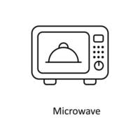 Mikrowelle Vektor Gliederung Symbole. einfach Lager Illustration Lager